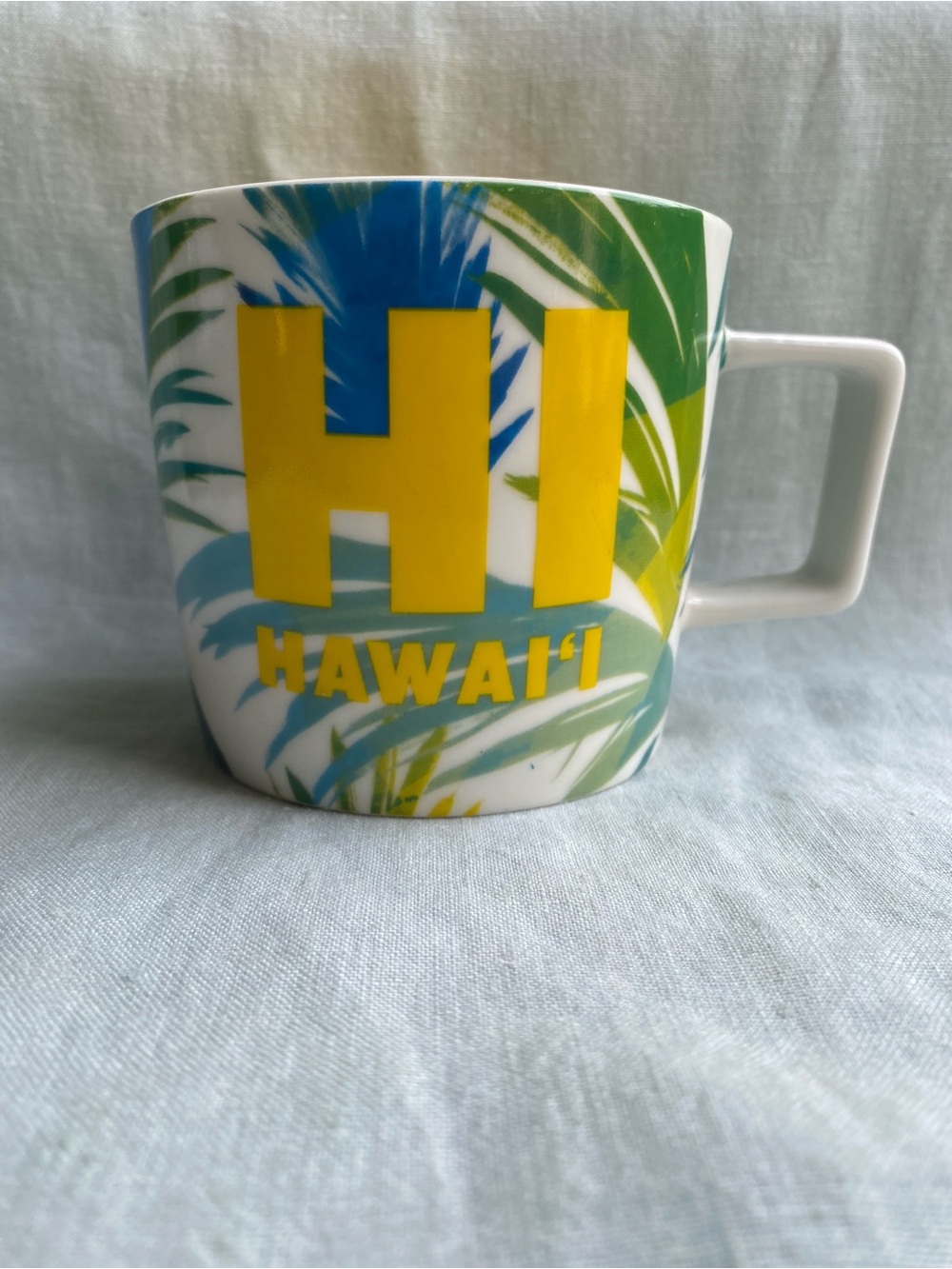 Starbucks 2016 Hawai'i HI cream green yellow 14 oz. mug